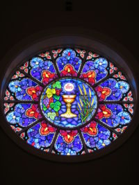 Most Holy Eucharist Stained Glass Rose Window